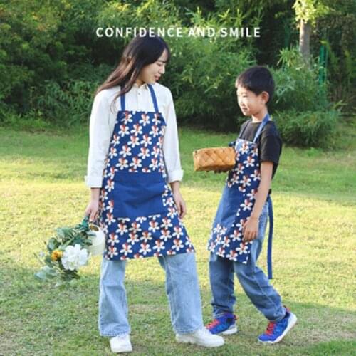 Fashionable Kitchen Ladies Apron Striped Anti-fouling Childrens Cooking Restaurant Work Clothes Cotton Linen Adjustable Bib