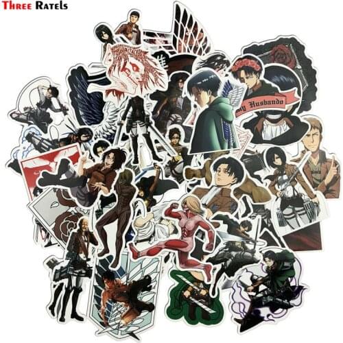 42PCS/1lot Attack on Titan Sticker Anime Icon Animal Stickers Gifts for Children to Laptop Suitcas Bicycle Car DIY PVC Stickers
