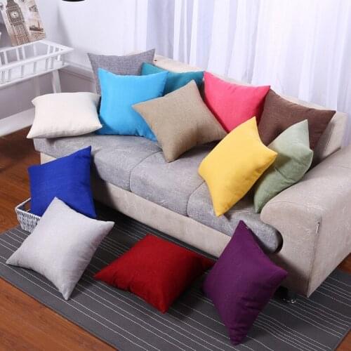 INS Plain Color Imitation Linen Pillowcase Nordic Cotton Linen Pillow Living Room bedroom Pillow Lumbar Support Comfortable