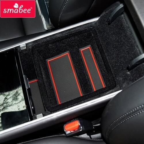 Smabee Anti-Slip Gate slot pad For Tesla MODEL 3 2017 - 2019 MODEL3 Interior Door Pad Non-slip Car Cup Holders mats 7/13pcs