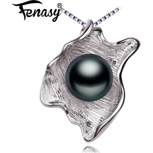 FENASY 925 Sterling Silver New Flower Pendant Bohemian Natural Pearl Necklaces For Women Pearl Jewelry