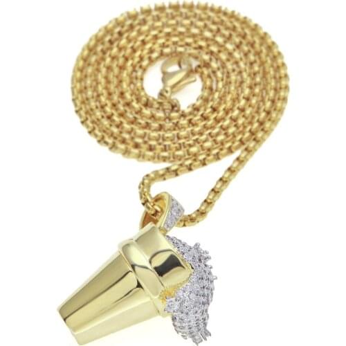 Luxury Full Rhinestone Styrofoam Cup Pendant Necklace Bling bling Hip Hop Necklace Iced Out Unisex Jewelry Trendy Gift