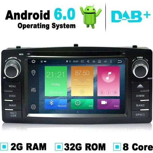 Octa Core,2G RAM,32G ROM,Android 6.0 Car GPS Navigation System DVD Player Radio Stereo Media For BYD F3 For Toyota Corolla E120