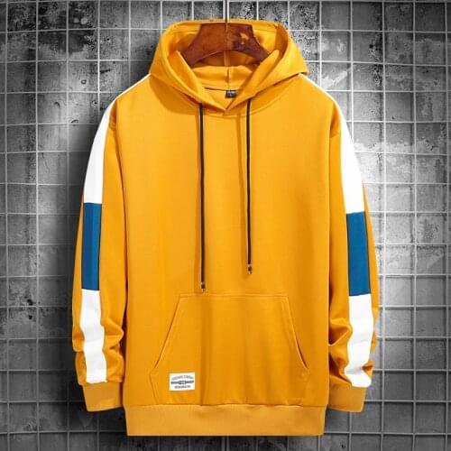 KKSKY Streetwear Sweatshirts Hoodies Men 2021 Fashion Patchwork Hooded Tops Oversized Sweatshirt for Young Man Clothing Winter