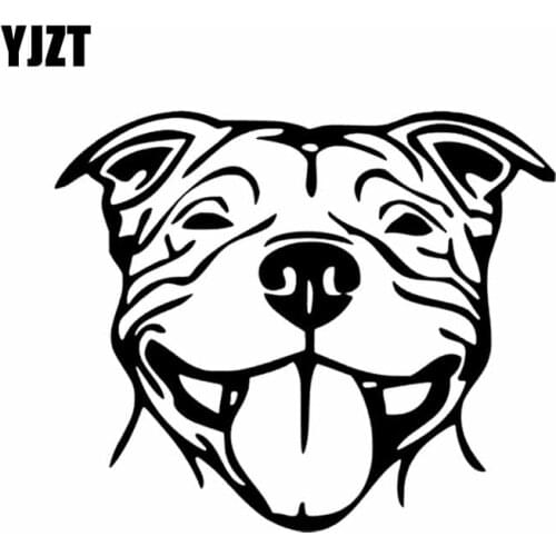 YJZT 16X13.5CM Staffy Staffordshire Bull Terrier Staffie Dog Vinyl Decal Car Sticker Car Window Decor Black/Silver C24-1132
