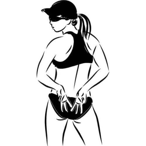 7.3*14.5CM Joyful Naughty Sexy Funny Girl Car Sticker Fashion Style Cartoon Design Vinyl Decal Black/Silver C20-0743