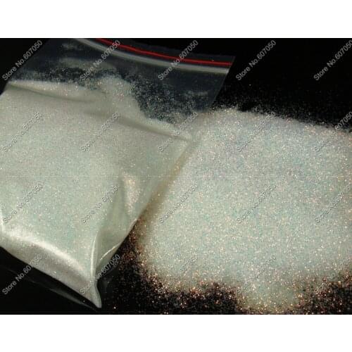 1/96"(0.3MM) Iridescent Rainbow White with Gold Light Shining Nail Glitter Dust Powder for Nail Art Glitter Craft Decorations