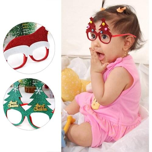 1Pc Christmas Decorations Glasses Home Decor New Year Gifts Children Santa Claus Deer Snowman Christmas Ornaments Random Color