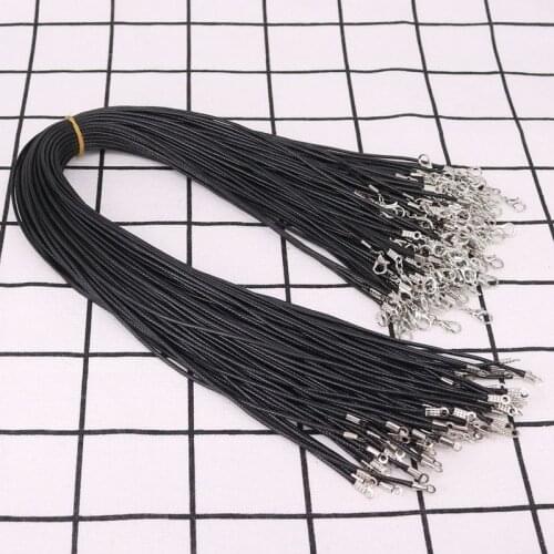 10PCS/Lot 1.5mm Black Brown Colorful Leather Cord Adjustable Braided 45cm Rope For DIY Necklace Bracelet Jewelry Making Findings