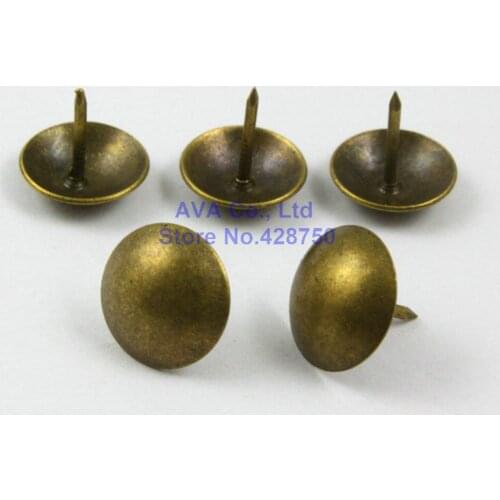 100 Pieces 15mm Antique Brass Upholstery Tacks Nails Big