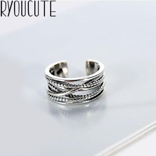 Bohemian Vintage Silver Color Multilayer Rings for Women Wedding Trendy Jewelry Large Adjustable Antique Rings Anillos