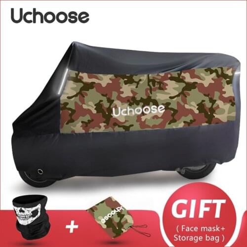 UCHOOSE New Motorcycle Cover Reflective Strips 190T Universal Protector Rainproof Scooter Sunscreen Dustproof Snowproof