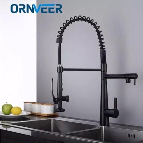 Black Kitchen Faucets Pull Out Kitchen Tap Single Hole Handle Swivel 360 Degree faucet