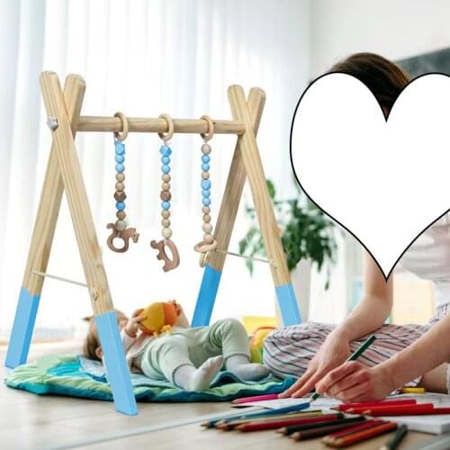 Nordic Style Baby Gym Play Wood Nursery Ring-pull Toy Wooden Gym Beads Toys For Baby Boy Girl Nordic Natural Wooden Gym Play