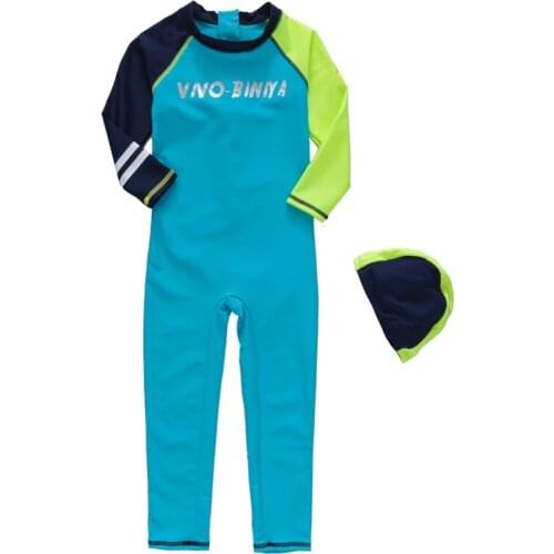 Kids Back Zip Sun Protection Swimwear Stinger Suit UPF50+ Full Body Swimsuit for Boys and Girls Toddlers Bathing Suit with Cap