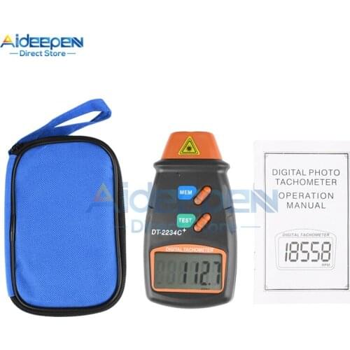DT-2234C+ Digital Photo Tachometer Digital Engine Tachometer Digital Speedometer Digital Laser Photo Tachometer Non Contact Tach