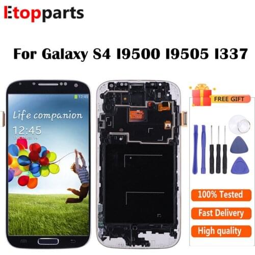 Full LCD Display For Samsung Galaxy S4 I9500 I9505 I337 LCD Touch Screen with Digitizer Assembly with Frame Free Shipping
