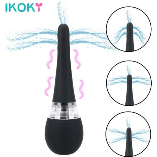 Electric Automatic Douche Foreplay Cleaner Vagina Anal Plug Sex Toys For Men Women Couples Tools Vibrators Adults Erotic Machine