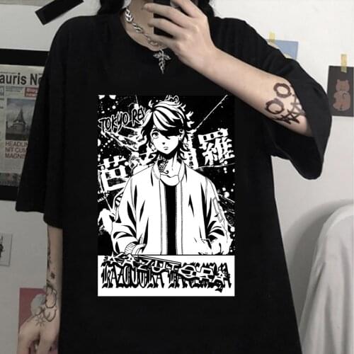 Hanemiya Kazutora Print T-shirt Hot Anmie Tokyo Revengers Casual T-Shirt Men Women Cotton Harajuku Manga Hip Hop Tops Tees