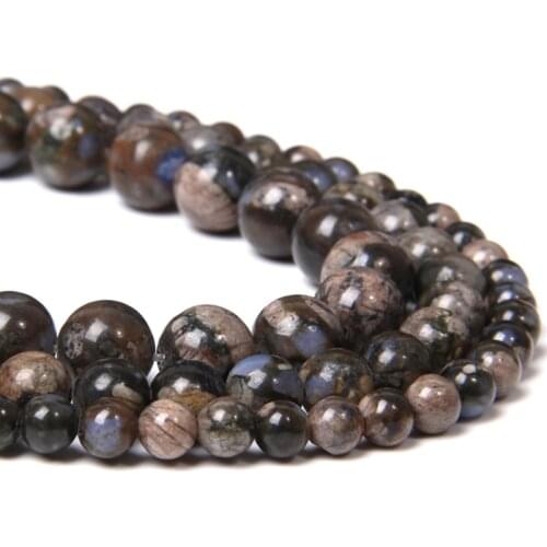 Natural Blue colored stone Round Loose Beads 15" Strand 6 8 10MM Pick Size For Jewelry Making and design diy bracelet necklace