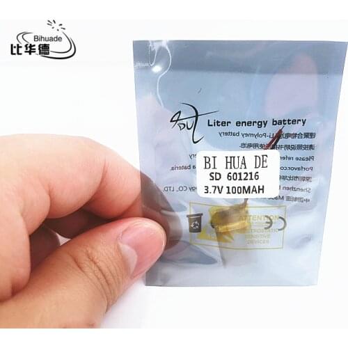Li-po 3.7V 100mAh 601216 Lithium Polymer LiPo Rechargeable Battery ion cells For Mp3 Mp4 Mp5 DIY PAD DVD E-book headset