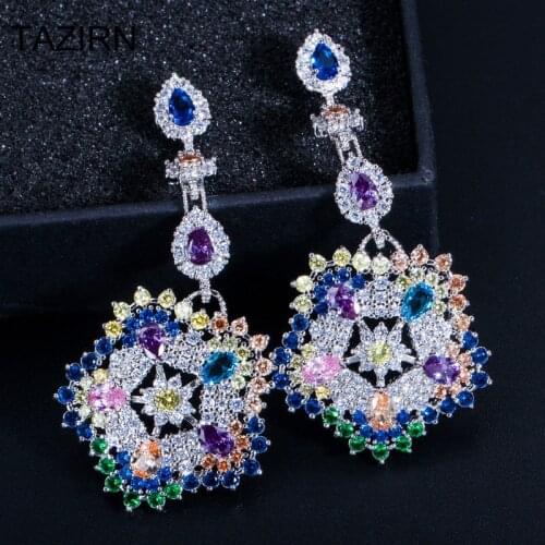 Sweet Princess Geometric Piercings Drop Earrings Cubic Zirconia Jewellery Earrings Womens Wedding Party Accessories Daily Wear