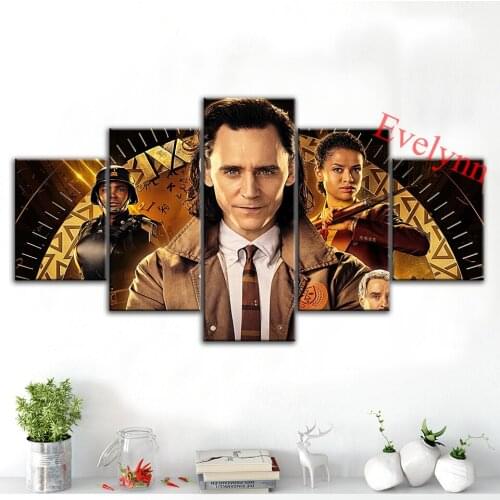 5 Pieces Loki TV Series Character Poster Modern Canvas Frame Wall Art Print Modular Picture for Living Room Home Decor Painting