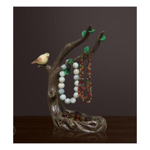 CREATIVE RESIN SIMULATION BRANCH JEWELRY PENDANT DESKTOP STORAGE ORGANIZATION LITTLE BIRD DISPLAY STAND MODERN HOME DECORATION
