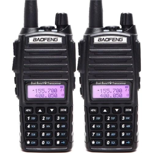 2pcs/lot Baofeng UV-82 Walkie Talkie Dual PTT UV 82 Portable Two way Radio VHF UHF Ham CB Radio Station UV82 Hunting Transceive