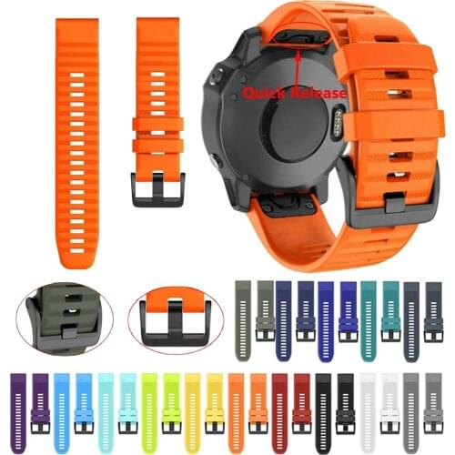 Silicone Quick Fit Watchband Strap for Garmin Fenix 6X Pro Easyfit Wrist Band Strap For Garmin Fenix 6 Fenix 5X 5 3HR Watch