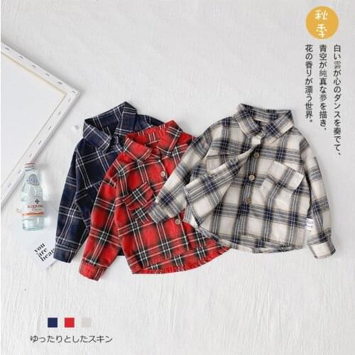 Spring Autumn Boys Girls Blouse Shirts Children Clothing Plaid Baby Boys Girls Shirt Long Sleeve Teenager Shirt Tops Boys Shirts