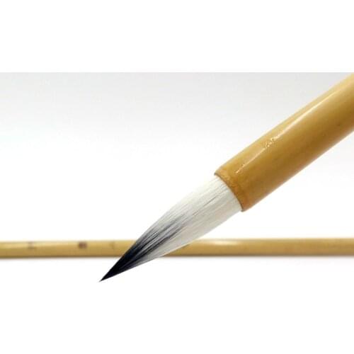 2pcs Tinta China Chinese Calligraphy Pen Chinese Woolen&Purple Rabbit Brush Pen Regular Script Landscape Painting Lian Brush Pen