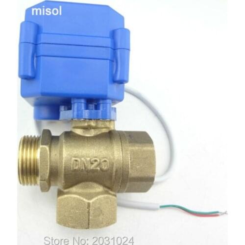10 pcs of 3 way motorized ball valve DN20 (reduce port), T port, electric ball valve, motorized valve