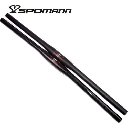 Spomann 3K carbon handlebar mtb one-shaped handlebars mountain bike flat bar parts 31.8mm * 580/ 600/620/640/660/680/700mm