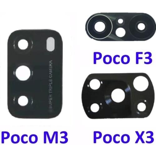 2Pcs/Lot Back Rear Camera Glass Lens For Xiaomi Mi Poco X3 NFC Global Version / Poco M3 X3 Pro / Poco F3 5G