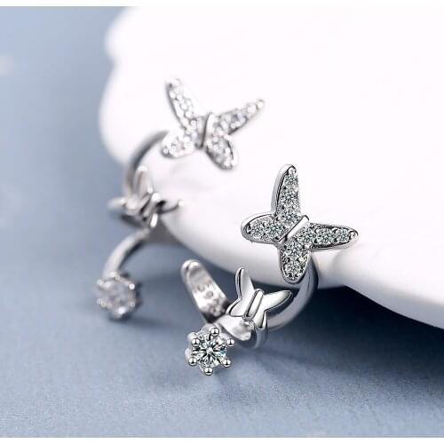 Stylish Simplicity Butterfly Earrings Shining Zircon Womens Earrings Classic Crystal Summer Jewelry Exquisite Party Gift New