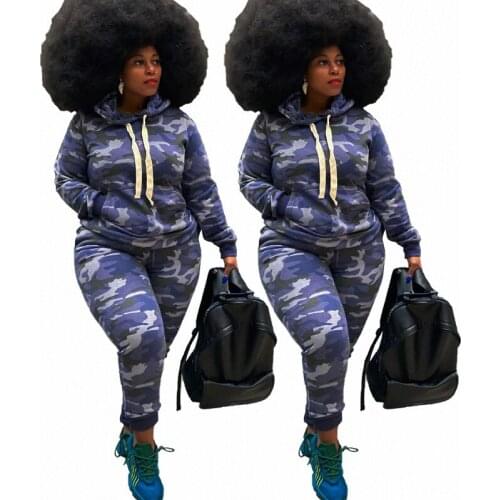 Long Sleeve Tops Sweatpants Camo Sweat Suits Womens Tracksuit Lounge Wear Two Piece Matching Sets Hoodie Wholesale Dropshipping