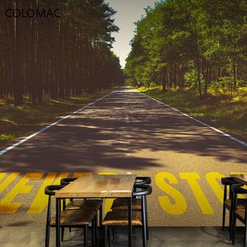 Colomac Custom Visual Extension Highway Wallpaper 3D Milk Tea Shop Decor Background Mural Decoration for Bedroom Drop Shopping