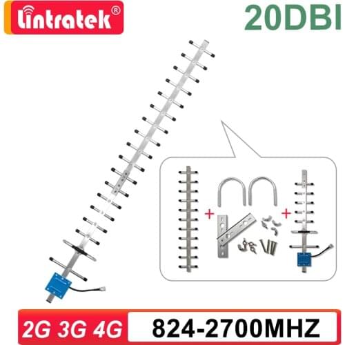20dbi 2G 3G 4G Yagi External Antenna 824-2700mhz for Cellphone Signal Booster Amplifier Repeater GSM UMTS LTE 18 Unit Outdoor s6