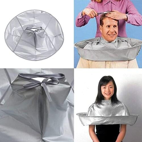 Waterproof Adult Foldable Hair Cutting Cloak Umbrella Cape Home Salon Barber Adult Medium Haircut Cape Cloak Grey