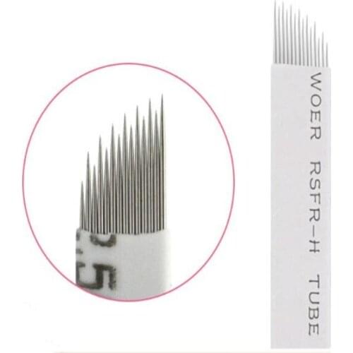Wave 14 pin microblading needles blades Lamina Agulha Sobrancelha Tebori Microblading 14 Pontas Flex Eyebrow tatoo Microblade