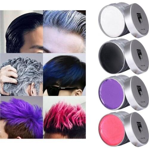120g Temporary Hair Wax Colorful Hair Wax Styling Pomade Silver Grandma Grey Disposable Hair Colour Styling Wax Dye Cream Male