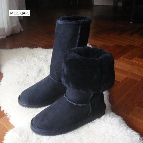 In 2019, Chinas latest sheepskin and fur womens snow boots, pure wool womens fashionable high-cylinder snow boots, 8 colors