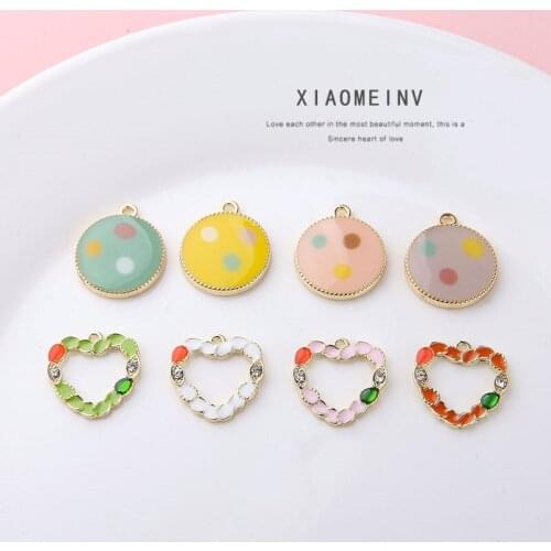10pc Fashion Statement Earrings 2019 Round Earrings For Women Color Dots Rhinestones Love Diy Modern Female Jewelry Accessories
