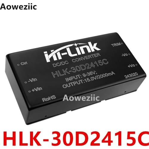 1Pcs/Lot HLK-30D2415C Wide Voltage 9 ~ 36V To 15V 2A 30W DC-DC isolated Power Supply Module