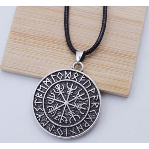 12pcs Pagan Amulet Scandinavian Talisman Viking Runes Vegvisir Compass Pendant Necklace