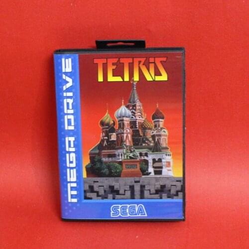 Tetris 16 bit MD card with Retail box for Sega MegaDrive Video Game console system