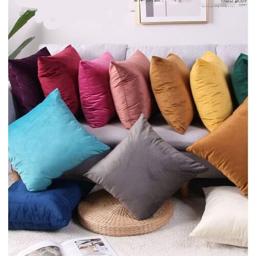 45*45cm Pillowcase Velvet Pillowcase Pure Pigment Color Sofa Pillowcase Car Home Bed Cushion Cover Home Decoration Pillowcase