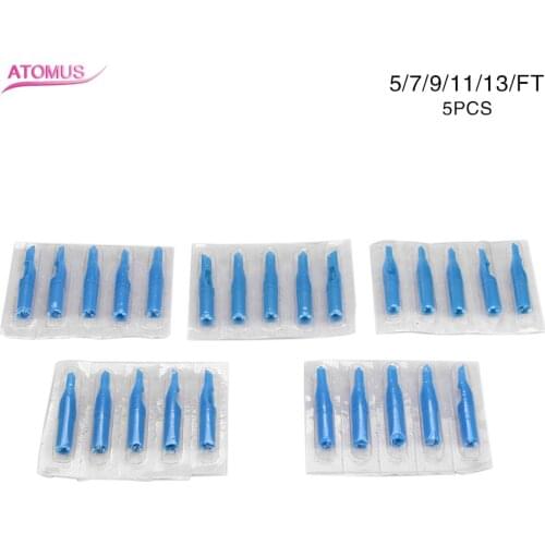 5pcs 5/7/9/11/13FT Round Disposable Nozzle Tip Tattoo Supplies High Quality Plastic Tips Tattoo Machine Accessories