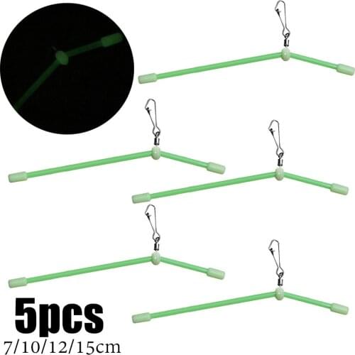 5pcs Anti-Tangle Feeder Booms Luminous Anti Tangle Boom With Sinker Snap Swivels For Soft Fishing Bait Lure Tackle Pesca Tools
